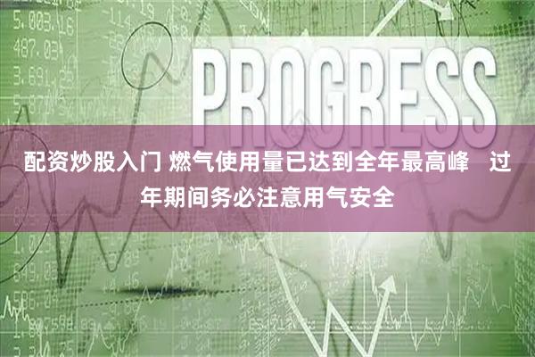 配资炒股入门 燃气使用量已达到全年最高峰   过年期间务必注意用气安全